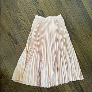 Elegant Pink-Cream Pleated Skirt